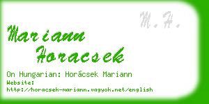 mariann horacsek business card